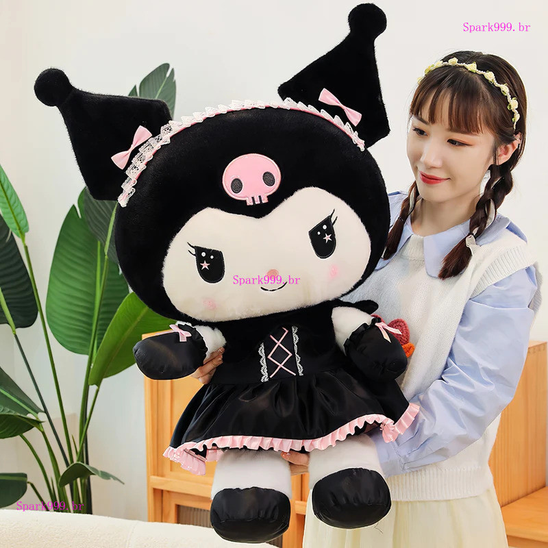 Boneca de Pelúcia Sanrio Kuromi, Grande Tamanho, Uniforme Diabinho Fofo ...