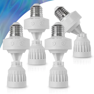 KIT 4-10 Sensor De Presença de Movimento Temporizador Com Fotocélula Para Lâmpada Soquete E27 Bivolt
