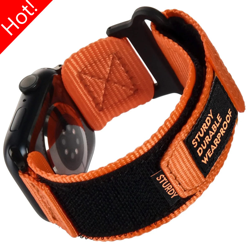 Pulseira Tática De Nylon Para Apple Watch s10 42 46mm Ultra 2 Iwatch Série 10 9 8 7 6 5 4 3 49/45/44/42/41/40/38mm