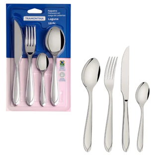 Faqueiro Talheres de Mesa Aço Inox Laguna 16 Peças Tramontina
