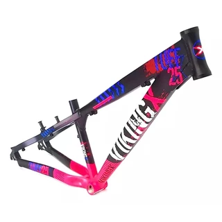 Quadro Aro 26 Vikingx Tuff X-25 Dirt Jump Cor Preto Rosa