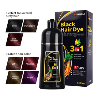 Shampoo Tintura de Cabelo Sem Enxágüe Shampoo Unisexo de Longa Duração 500ml
