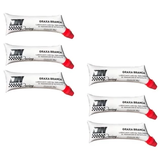 KIT 6 Graxas Branca Lubrificante Corrente Moto Bike 80g em Oferta na Shopee
