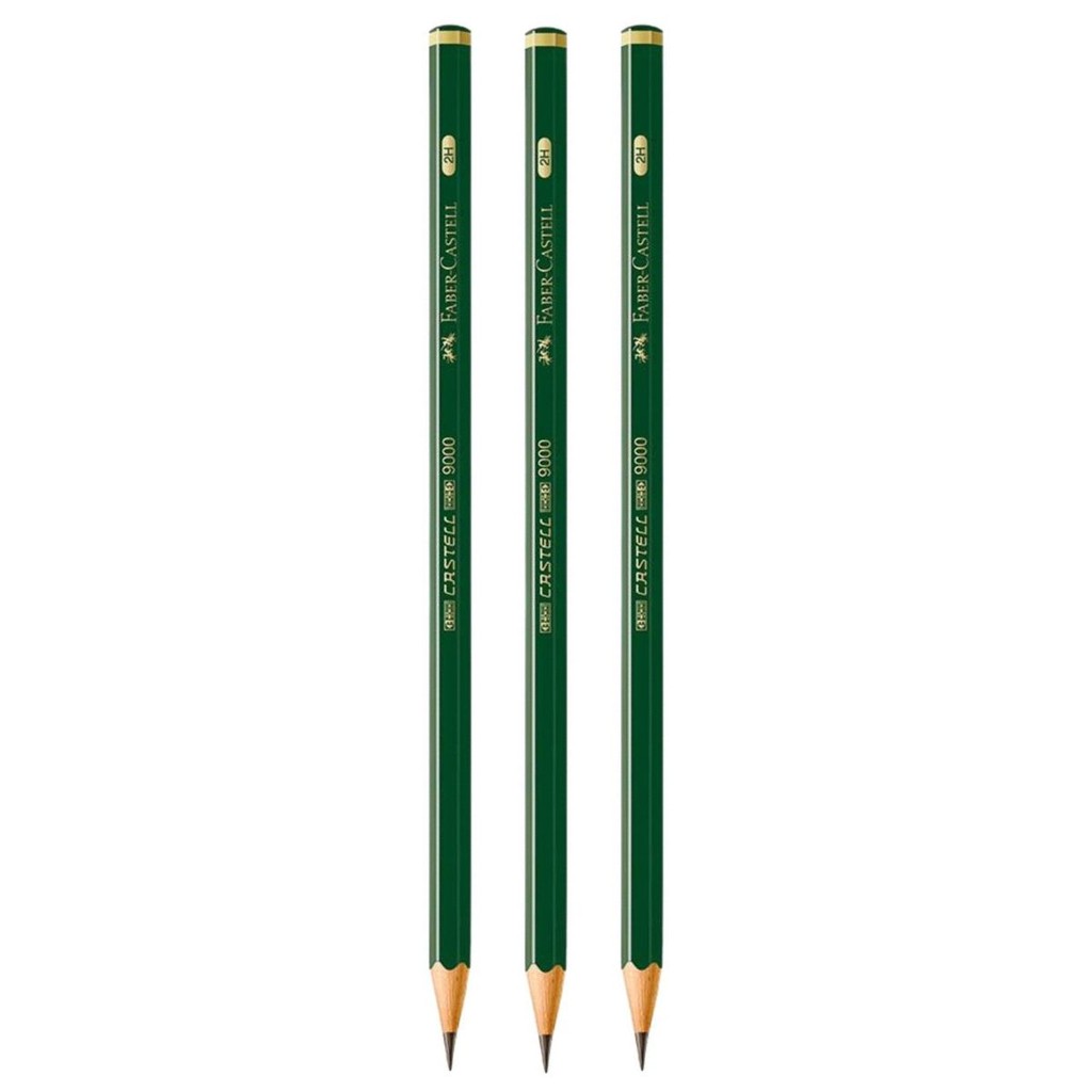 Kit 3 Lápis Grafite Castell 9000 2H - Faber Castell