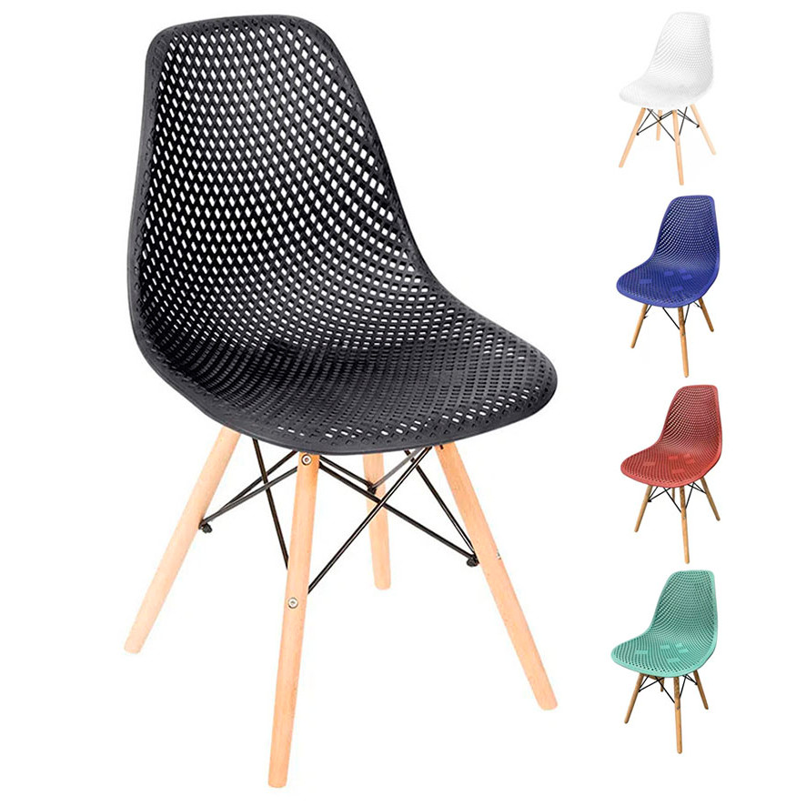 Cadeira Eiffel Colmeia Pés de Madeira