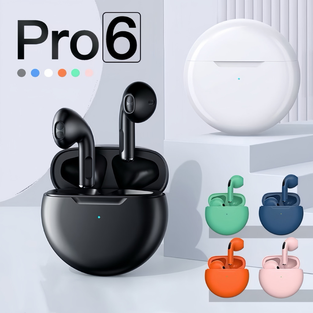 Air Pro 6 TWS Fones de ouvido Bluetooth sem fio Fones de ouvido esportivos alex