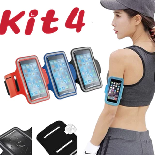 Kit 4 braçadeira porta-telemóvel adequada para corrida e academia jorge