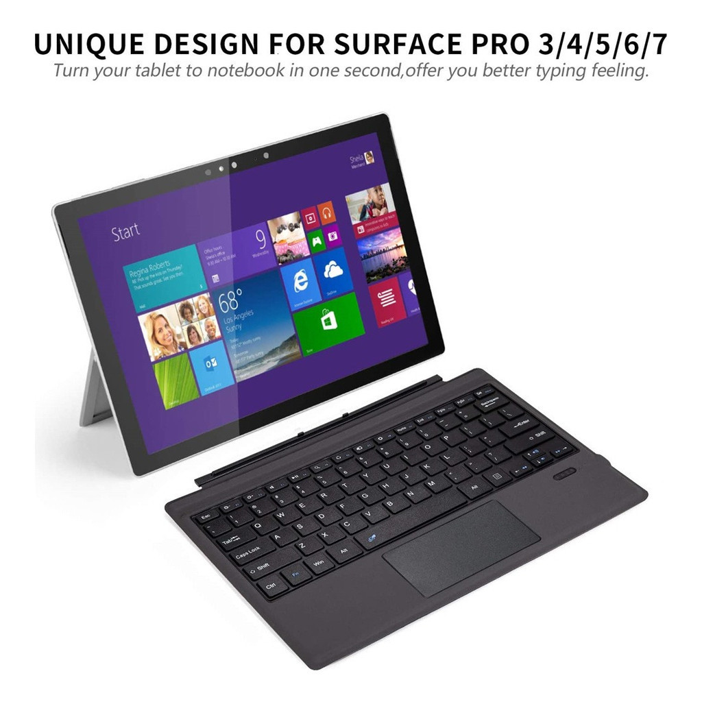 Para Microsoft Surface Pro 3 4 5 6 7 Teclado Sem Fio Bluetooth C