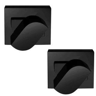 Acabamento Metal Base Deca Registro Chuveiro Preto Oval Gota Kit Com 2 Acabamentos