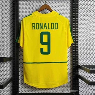 2002 Brasil clássico casa camisa retro brasileira RONALDO 9ª Copa do Mundo 02 Ronaldo