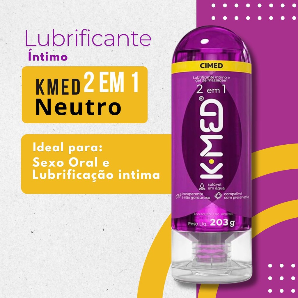 Gel Lubrificante Íntimo K-MED Neutro 2 em 1 203g