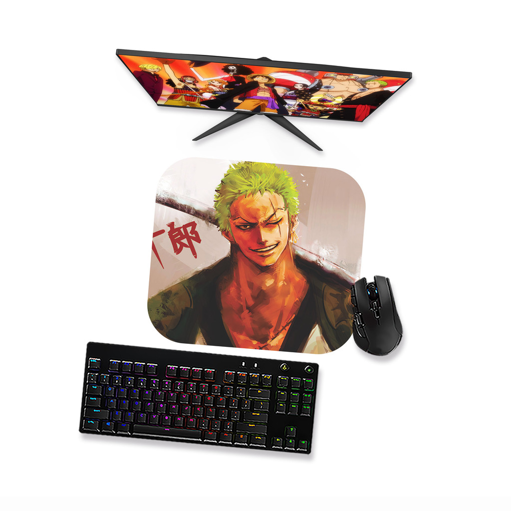 Mousepad Zoro 1 One piece Anime Speed Costurado Mouse pad Gamer
