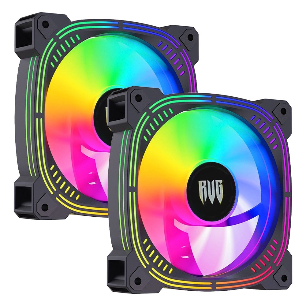 Kit 2 Cooler Fan Led Rainbow RGB 120mm para Gabinete Computador Desktop ...