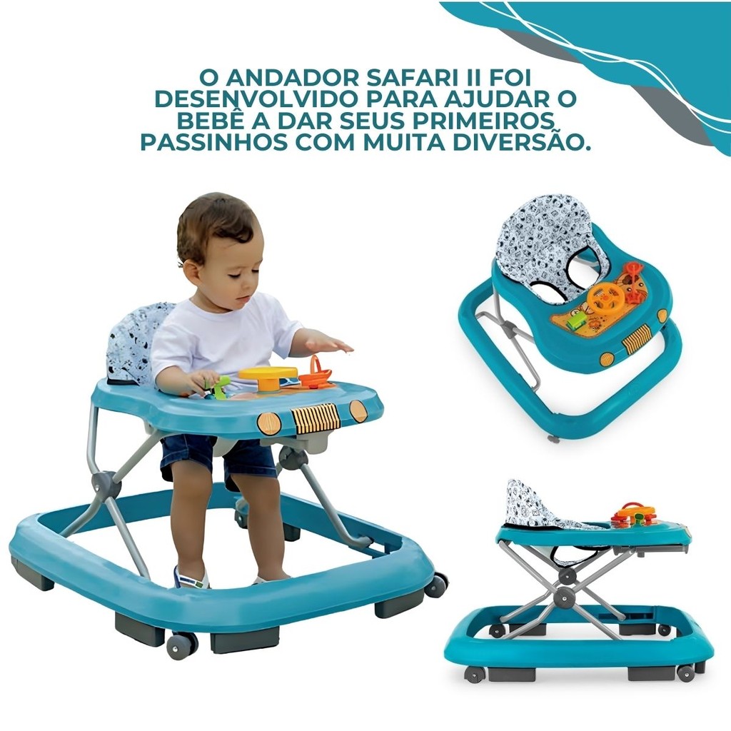 Andador Bebê Tutti Baby Safari Trava De Segurança Até 12kg
