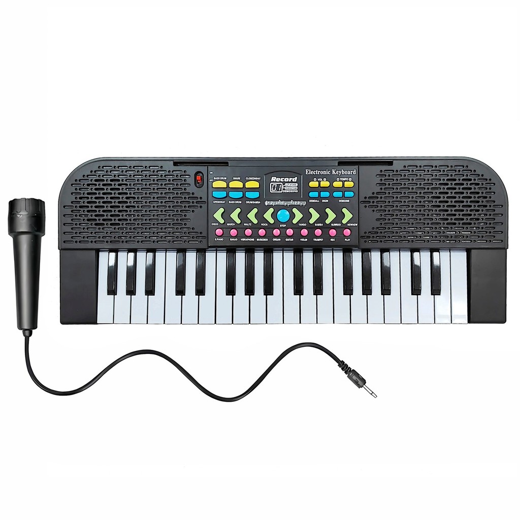 Teclado Musical Infantil 37 Teclas Com Microfone Ritmos E Funções