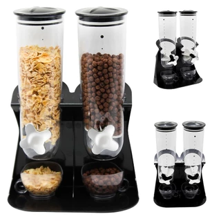 Dispenser de Cereais Duplo 3 Litros em Acrílico em Oferta na Shopee