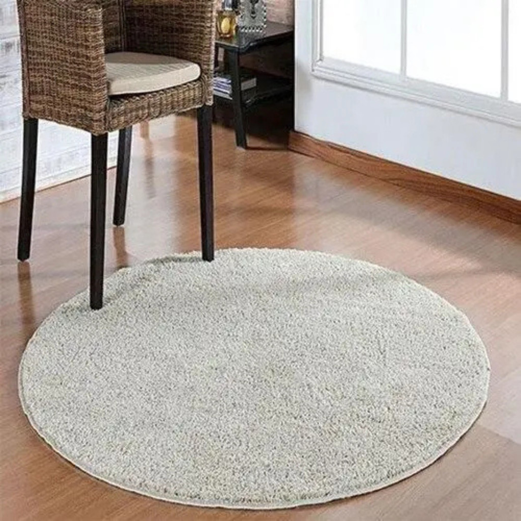 Tapete Redondo Para Sala Quarto Antiderrapante Shaggy Classic 1m ...