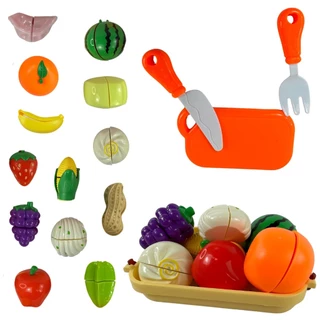 Cesta Frutas Legumes Brinquedo Infantil Interativo 19 Peças Castela