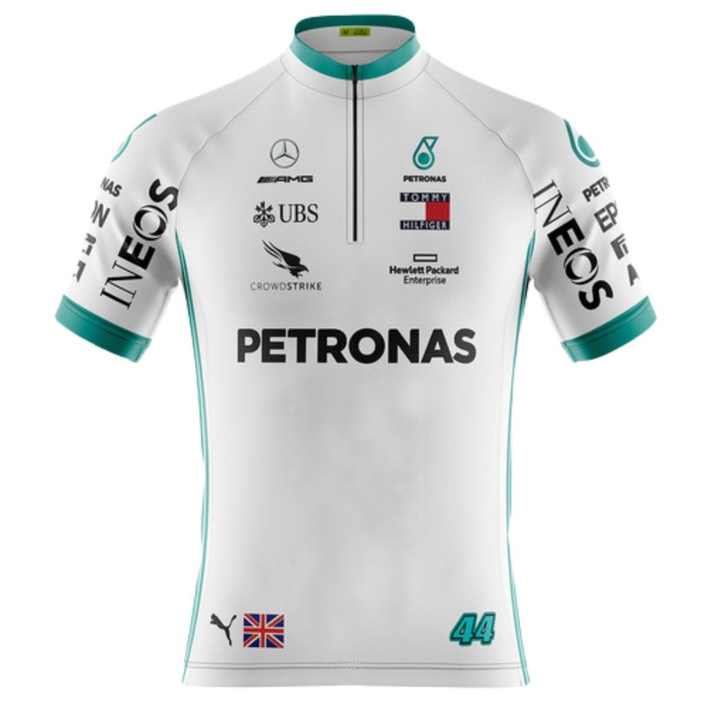 Camisa De Ciclismo Mountain Bike Manga Curta Masculina Petronas Branca