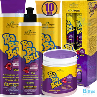 10 KIT UVA BELL CORPUS COSMÉTICOS HIDRATAÇÃO E RESISTÊNCIA AOS FIOS