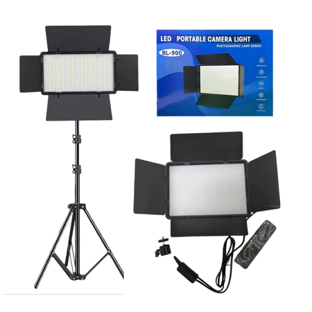 Luz LED Portátil para Câmera RL 900 com Tripé 2m Perfeita para Lives Fotografia e Estúdio!