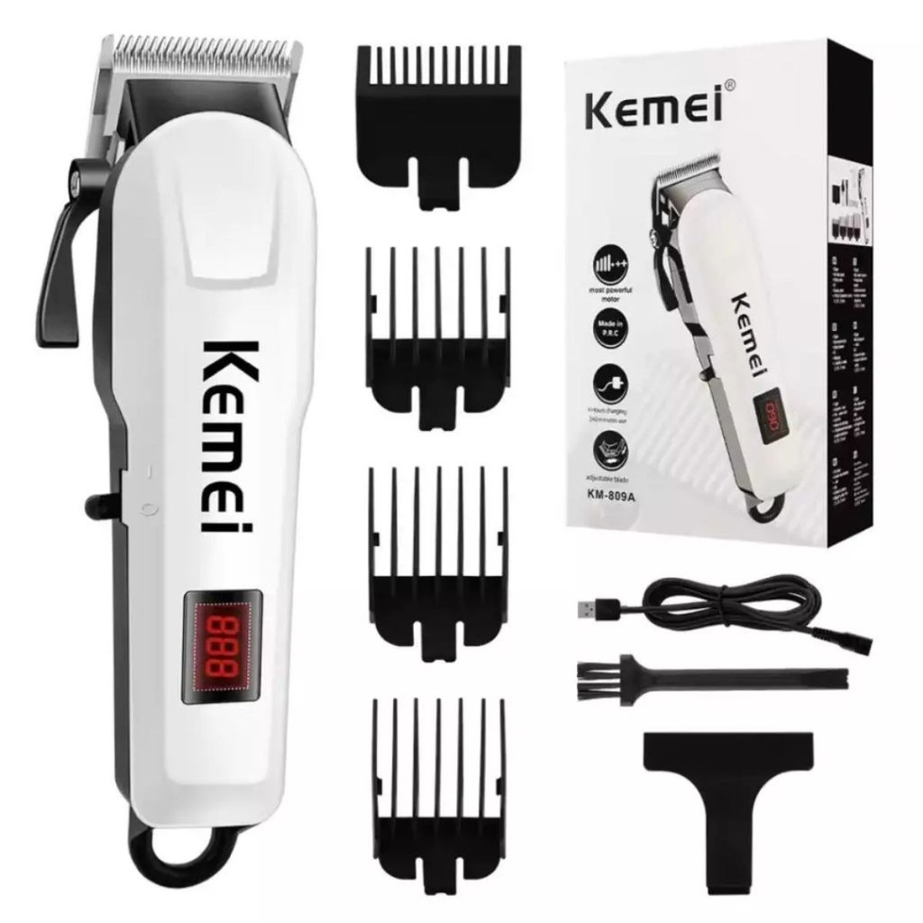 Kemei KM-809A – Máquina de Cortar Cabelo Sem Fio Branca com Alto ...