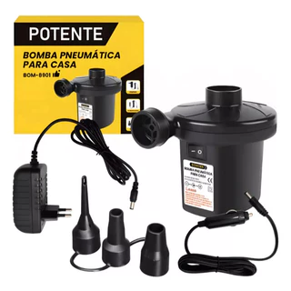 Bomba De Ar Elétrica Portátil Colchão De Ar , Inflável Inflador Dupla Função e Desinflar com carregador veicular 8901