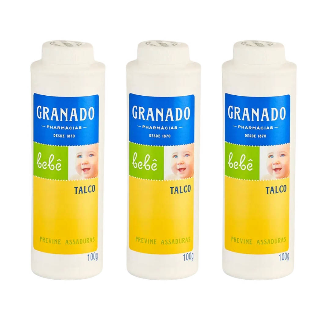 Kit 3 Talco Infantil Granado bebê antiassadura e brotoejas ...