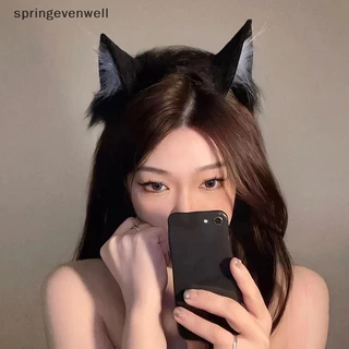 [springevenwell] Orelhas De Gato De Pelúcia De Desenho Animado Para Mulheres Meninas Cosplay Faixa De Cabelo Engraçado F