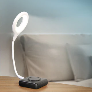 lunarboat Lâmpada De Mesa LED Anel De Controle De Voz Luz Leitura Dobrável USB