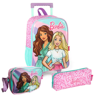 Kit Escolar Mochila De Rodinhas Estojo e Lancheira Barbie Fashionista em Oferta na Shopee