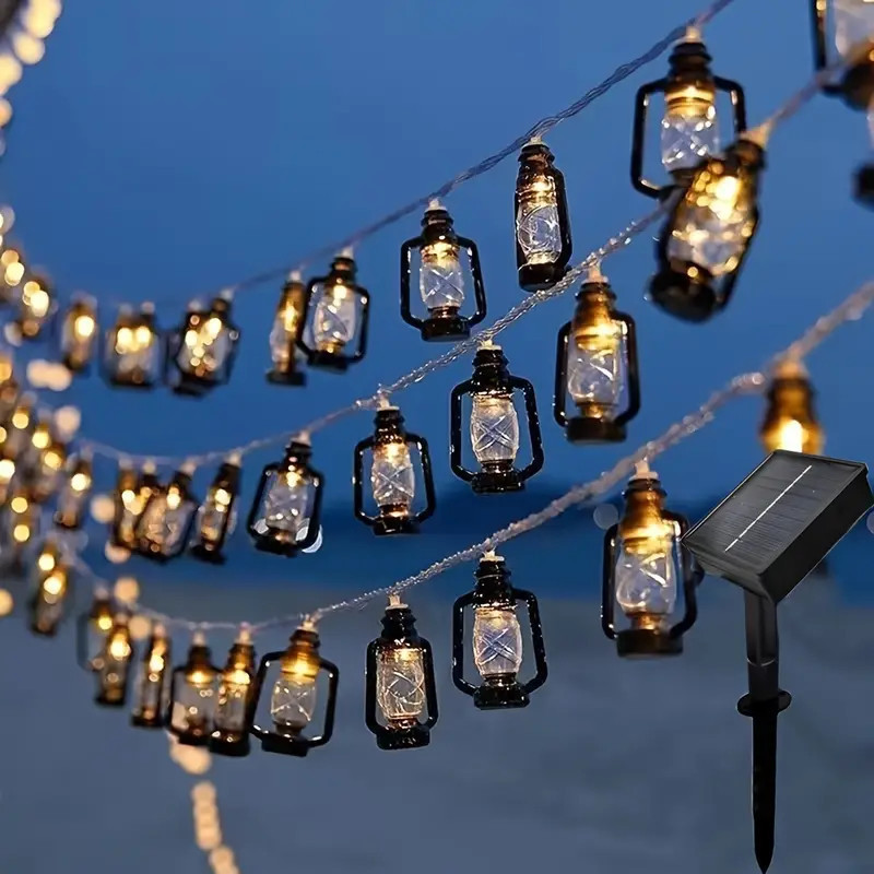 Cordão de Lamparina Solar Pendurada Vintage À Prova D'Água Para Decoração E Festa