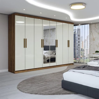 Guarda-Roupa Casal Odisseia 8 Portas 4 Gavetas com Espelho