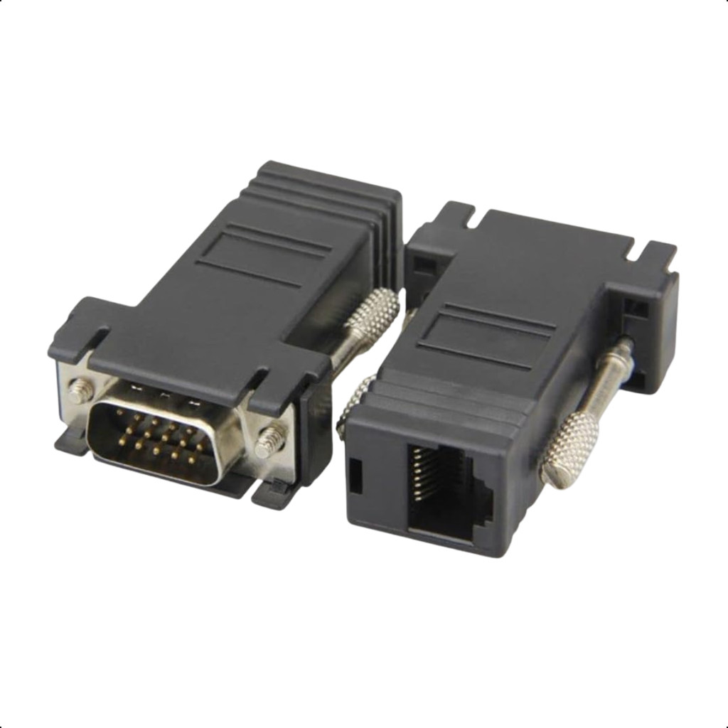 Extensor Macho Vga X Rj45 15pin HD até 33 metros Conecta computador ...