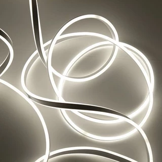 Fita LED Neon Branco Frio 12V 5 Metros Flexível IP65 Com/Fonte


