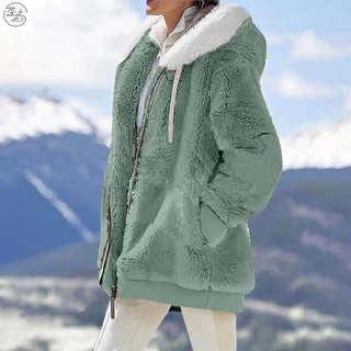 Casaco De Pelúcia Inverno Feminino De Manga Longa Fofa Quente em Promoção na Shopee Casaco De Pelúcia Inverno Feminino De Manga Longa Fofa Quente