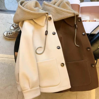 Outono/Inverno Novo Casaco De Lã Feminino Grande Solto Malha Com Capuz Falso Duas Peças Grosso Topo em Promoção na Shopee Outono/Inverno Novo Casaco De Lã Feminino Grande Solto Malha Com Capuz Falso Duas Peças Grosso Topo