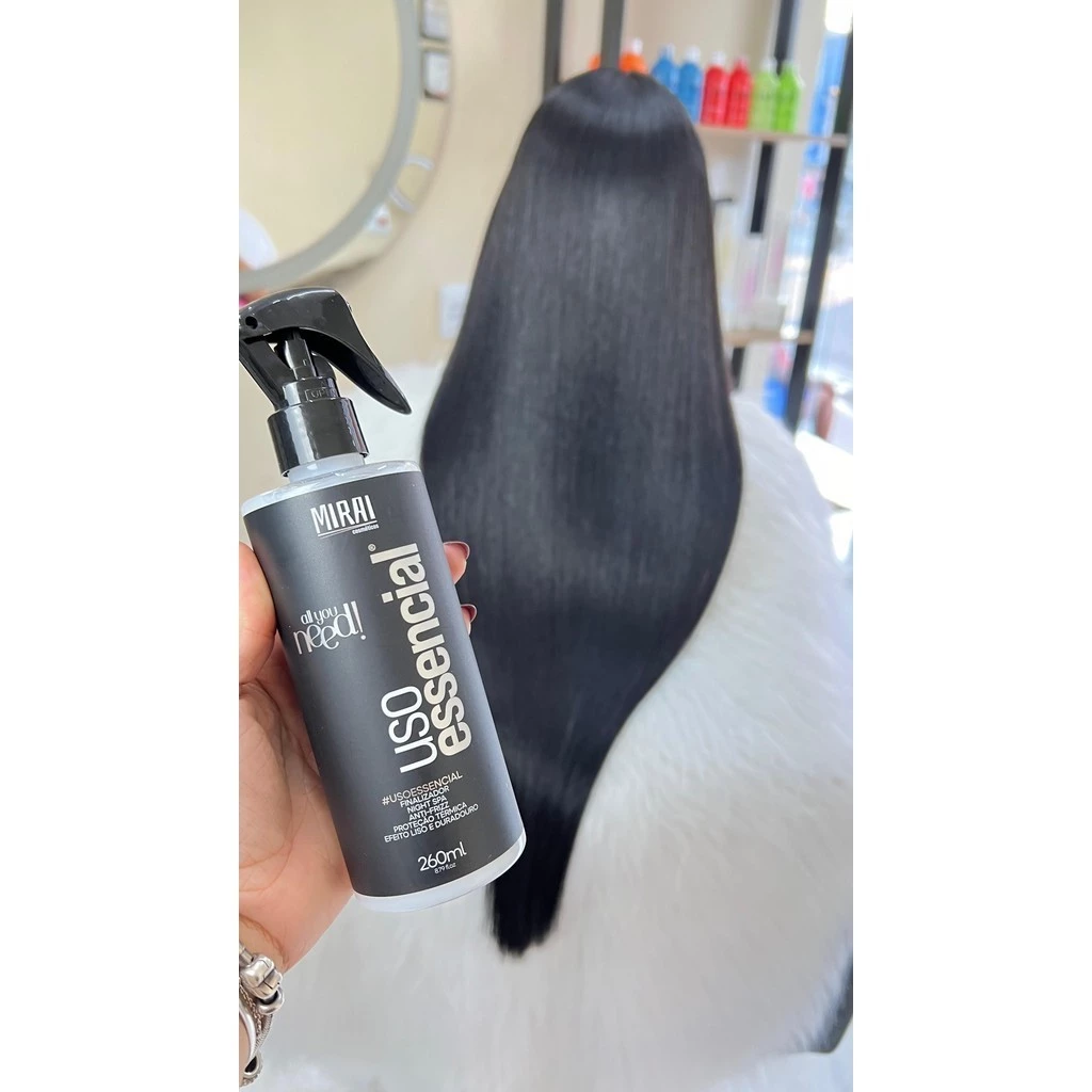 Uso Essencial 260ml Mirai Leave-In Protetor Térmico Capilar Em Spray Reconstrutor