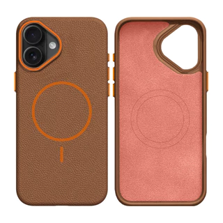 Capinha silicone textura de couro para iPhone 16