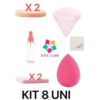 ANA 1108 KIT8 Pçs Esponja Macia Rosto Maquiagem Pó Puff Ferramentas De Beleza em Oferta na Shopee