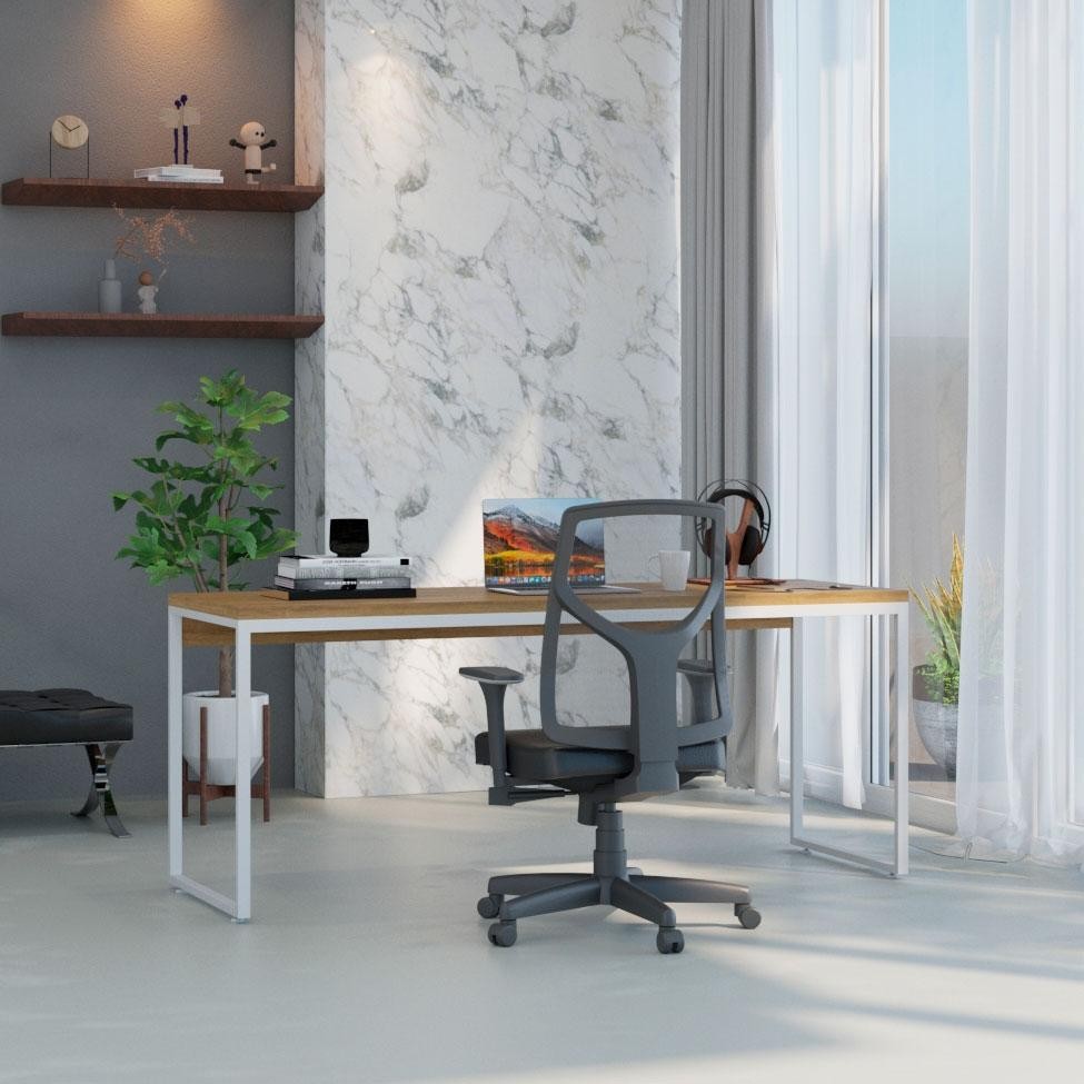 Escrivaninha Studio Mel e Branca 180 cm