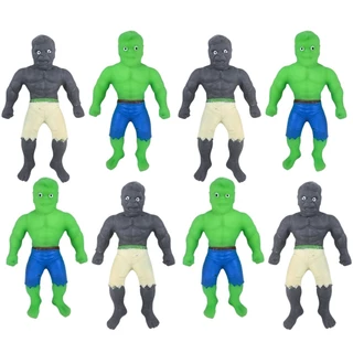 8 Boneco Lutador Estica e Puxa Anti Stress Sortido Castela