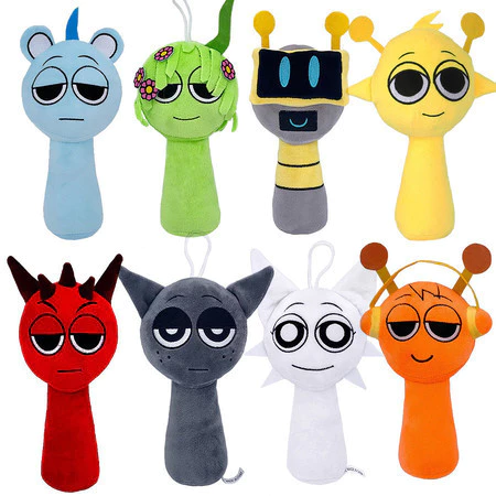 Sprunki Caixa De Ritmo De Pelúcia Novo Jogo Periférico Conjunto Completo Brinquedos Boneca Aniversário Para Crianças