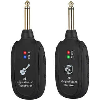 A8 UHF Guitarra Sistema Sem Fio Transmissor Receptor Embutido Recha rgeable De Para Elétrica Baixo
