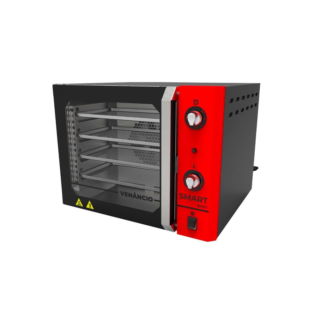Forno Turbo Convector Elétrico Smart Basic 4 Esteiras Preto 