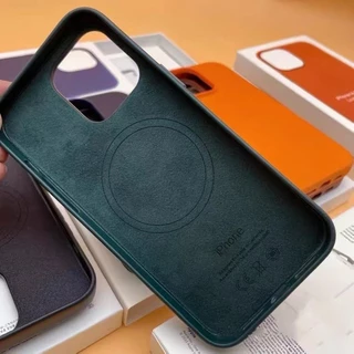 Nova Capa Magsafe De Couro Para IPhone 12 13 14 15 16Plus Pro Max Com Adsorção Magnética