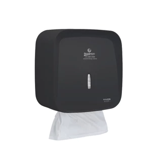 Dispenser Toalheiro Interfolha Preto Invoq Premisse com Logo Braslimpo em Oferta na Shopee