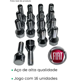 Kit 16 parafusos cromado roda liga leve fiat UNO PALIO STRADA LINEA PUNTO em Oferta na Shopee