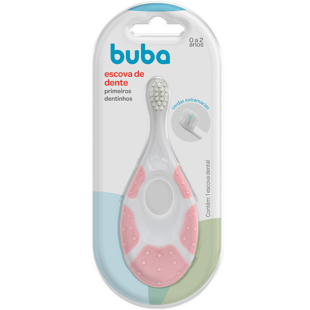 Escova de Dente Bebê Buba Rosa Higiene Bucal Infantil Primeiros ...