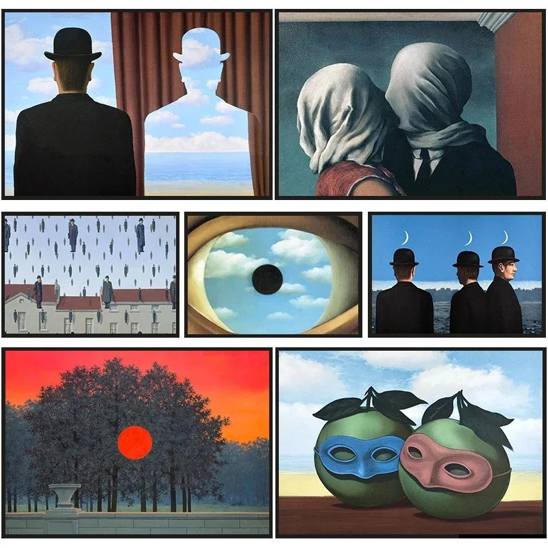 Tableau Falso D'Autore – La Fata Ignorante D'après Magritte – Huile Sur Toile